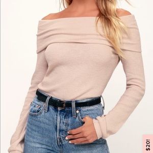 Lulu’s Austra off the shoulder knit top